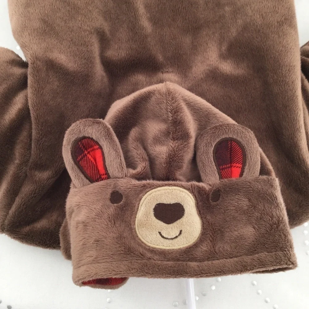 Carter's super soft thickbrown hooded bunting suit‎